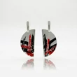 Kép 1/2 - ABSTRACT AW22/23 - Félkör fülbevaló, fekete-piros