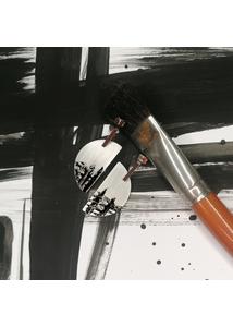 ABSTRACT AW22/23 - Félkör fülbevaló, fekete