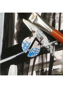 ABSTRACT AW22/23 - Félkör fülbevaló, kék