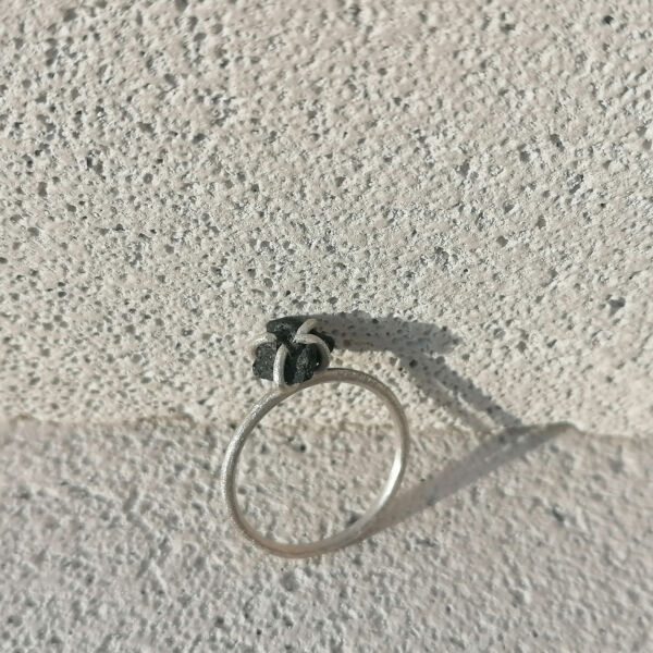 RAW STONE - Ezüst gyűrű lávakővel